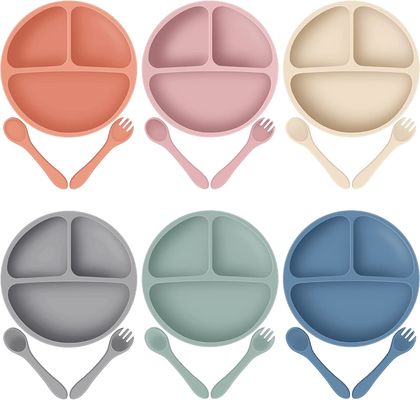 Goede prijs. Van de het Siliconezuiging van Oilproofkinderen de Plaat Vastgestelde Opnieuw te gebruiken Microwaveable online