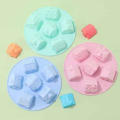 Goede prijs. 1 Pack House Shape Silicone Mold, 6 holte niet-klevende gezellige dorp bakplaat, House Shape Zeep Mold, online
