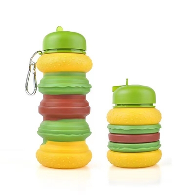Goede prijs. Donut opvouwbare waterfles voor kinderen 19oz BPA gratis lekkagebestendige siliconen regenboog waterflessen voor scholieren online