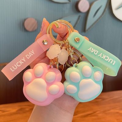 Goede prijs. Cartoon Modeling Silicone Sleutelhanger LED Tassenlamp Sleutelring Handtas Handtas Handtas Hangertas Sleutelhanger online