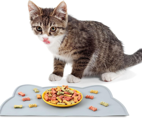 Goede prijs. Silikon voedingsmat voor huisdieren voor de vloer waterdicht niet-glijdend voedingsmat voor huisdieren verhoogde rand kattenbak mat reizen gemakkelijk te plaatsenmat online