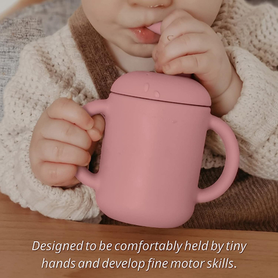 Veelkleurig Smaakloos Silicone Straw Sippy Cup, Microwaveable-Silicone het Leren Kop