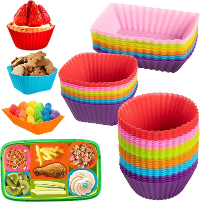 Goede prijs. Silicone lunchbox-verdelers, kleurrijke Bento-box-verdelers, siliconen cupcake-liners, herbruikbare Bento-box-accessoires online