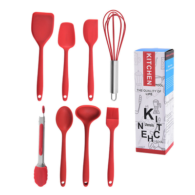 Goede prijs. Mini-keukengereedschappen van siliconen Set van 8 kleine keukengereedschappen Nonstick kookgerei met hangend gat Kookgereedschap SET online