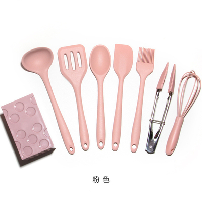 Goede prijs. 8pcs Mini Kid Silicone Kookgereedschap Set Afwasmachine Veilig Spatula Set met Spatula Lepel Tong Borstel Whisk Tong online