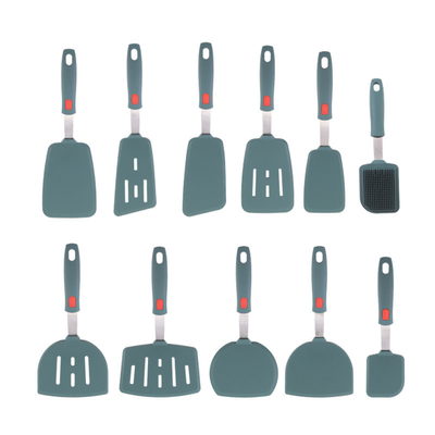 11pcs Silicone Spatula Turner Silicone Keukengereedschap Kookgereedschap Set Keuken Kookgereedschap Spatula's voor pannenkoeken Ei vis