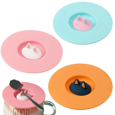 Goede prijs. Silicone bekertjes mok bekertjes herbruikbare koffie thee waterbeker deksels anti-stof schattig cartoon ontwerp voor glasbeker koffiebeker online