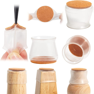 Goede prijs. Silicone stoel Leg Floor Protectors Silicone felt meubels Leg Pads Caps Covers For Hardwood Floors Fit: 1.3' - 2' online
