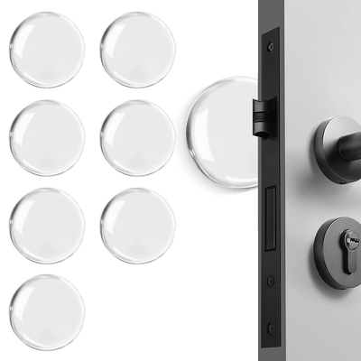 Goede prijs. Muurdeurbeugel Doorknop Doorknop Muurschild Doorzichtig Rond Silicone Bewaking Doorknop Muurschild online