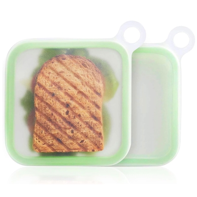 Microwave en vaatwasser veilig Silicone sandwich container voor lunchboxen herbruikbare siliconen opslagzak lunch containers