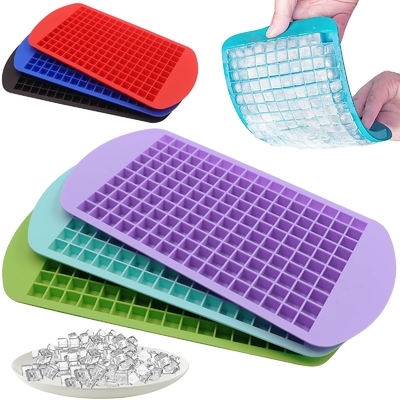 Voedingsmiddelen ICE Cube Tray met deksel en container voor vriezer BPA-vrij Silicone Ice Cube Trays Vormen