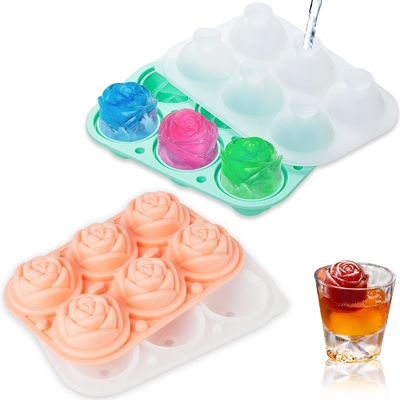 Silicone Rose Ice Cube Vormen voor Cocktails Whiskey XL Rose Flower Ice Cube Chocolate Soap Tray Vorm Silicone Party Maker