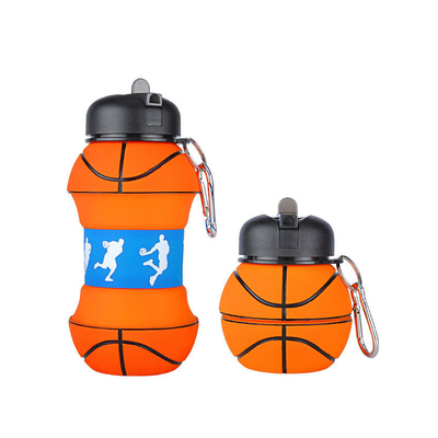Silikon opvouwbare waterflessen Pop zijn waterfles voor peuters Camping Cup met Carabiner