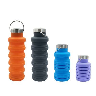 Herbruikbare opvouwbare waterfles BPA-vrij siliconen opvouwbare waterflessen voor reizen Gym Kamperen Wandelen