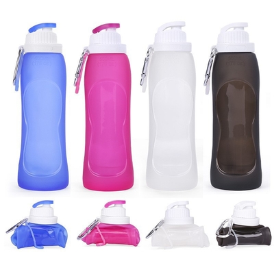 Opvouwbare waterfles, opvouwbare waterfles voor reizen & opvouwbare waterfles met klem voor rugzak, draagbaar