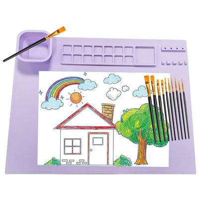 Palet Vierkanten Silicone Craft Mat met Cup, Silicone Verf Mat voor Handwerk / Liquid