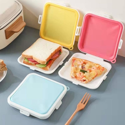 Silicone sandwichopslag met snap-off, sandwichdoos voor de lunch, BPA-vrij, lekvrije, herbruikbare plastic sandwichhouder