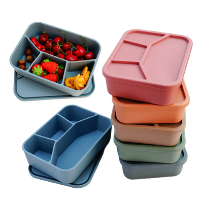 Goede prijs. Silikon Bento Box, lekvrije lunchbox met deksel, onbreekbare voedsel-grade verdeelde opslagcontainer voor volwassen kind online