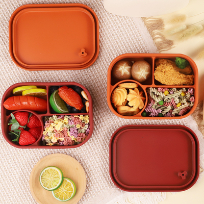 Silicone lunchbox microwavevriezer en vaatwasser veilig voedsel met compartimenten