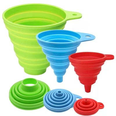 Funnels voor het vullen van flessen Keukenfunnel Funnels voor keukengebruik Voedselkwaliteit Silicone opvouwbare funnel Vloeibare poeder