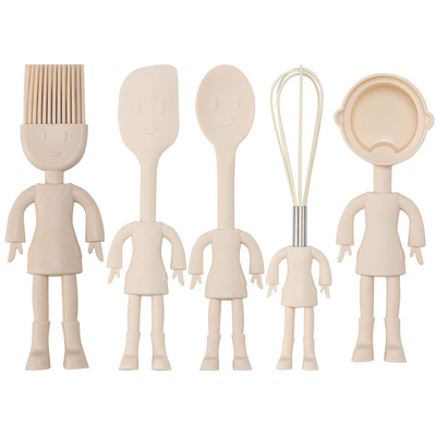 Goede prijs. Country Keuken Set Of Five Silicone MINI Keukengereedschap Set Silicone Keuken Bakgereedschap Whisk Tong, Spatula, Lepel online