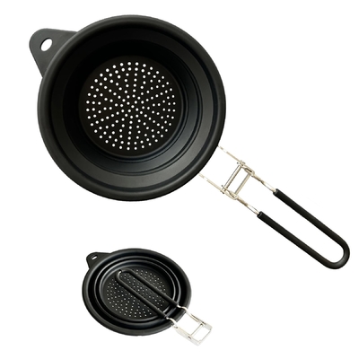 Goede prijs. BPA-vrije siliconen opvouwbare colander met handvat Nieuwe keuken essentials strainer drainer perfect voor het afvoeren van fruit online