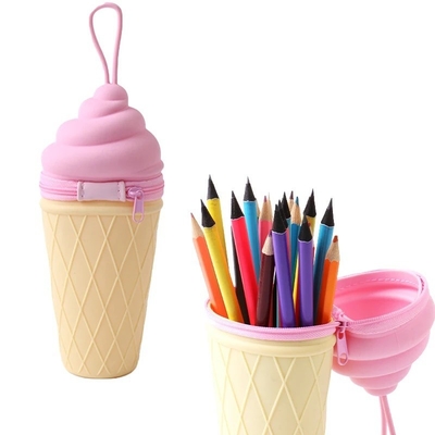Goede prijs. Lief ijs Silicone potlood Pen Case Potlood zak Potlood briefpapier Penhouder voor studenten schoolbenodigdheden Kerstcadeau online
