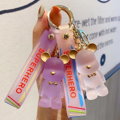 Goede prijs. OEM Welkom schattig diamantbeer sleutelhanger Kawaii sleutelhangers polsband polsband online