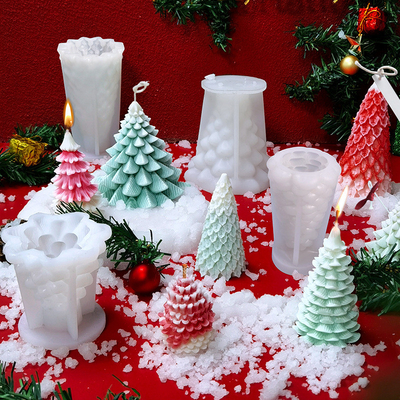 Silikon kerstvorm voor zelfstandig waxkaars Zeep Art Craft Cake Chocolade Home Decor