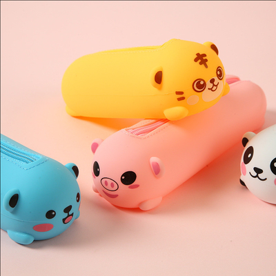 Goede prijs. Varken Silicone Cartoon Potlood Doos Voor Jongens En Meisjes Briefkast Potlood Doos Pocket Make-up Bag School Supplies Voor Kinderen online