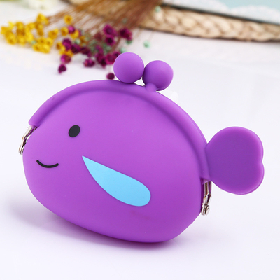 Goede prijs. Cartoon Animal Silicone Fish Coin Portemonnee Handtasje Hoofdtelefoon Tas voor schoolprijs Geschenken Portemonnee Tas Kerstmis Verjaardag Kidgift online