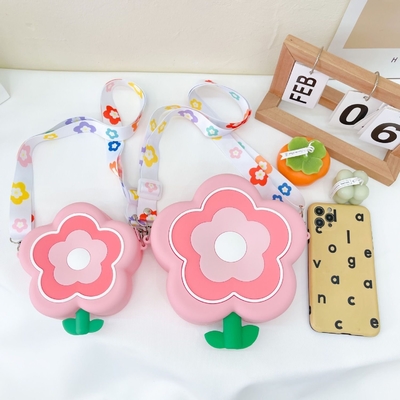 Bloem Silicone Ronde Potlood Doos Make-up Tas Skoolbenodigdheden Crossbody Tas Handtas Schoudertas Kerstcadeaus