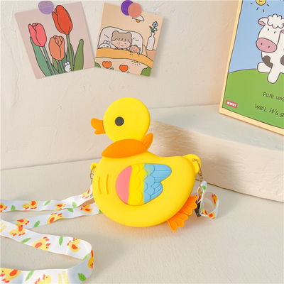 Goede prijs. Cartoon Kleine Crossbody Tas Voor Tiener Meisjes Silicone Bunny Duck Tas Handtas Kinderen Waterdicht Schoudertas Make-up Tas online