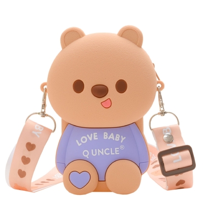 Goede prijs. Bear lichtgewicht siliconen potlood voor duurzame papieren opslag kruislichaam schouder tas schattig mini handtas online