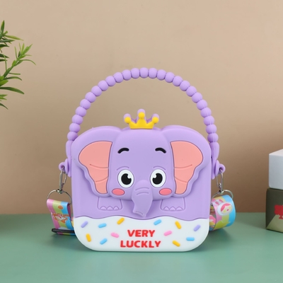 Olifanten Kleine meisjes Crossbody handtassen met ketenband Silicone hars Kleuter Handtas Mini Casual Boodschapper Schoudertas