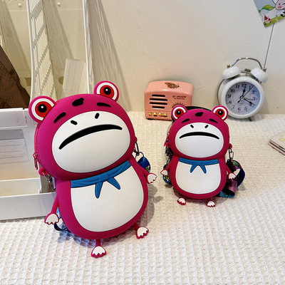 Goede prijs. Frog Customized Silikon Potlood Hoesje Crossbody Schoudertas Kinderen Handtas Poptas Schoelartikelen Verjaardagscadeautjes online