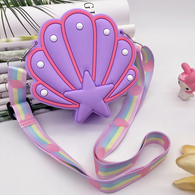Goede prijs. Shell Food Grade Silicone Potlood Doos Crossbody Handtas Handtas Make-up Tas Opberg Container Kerstmis Verjaardagscadeau online