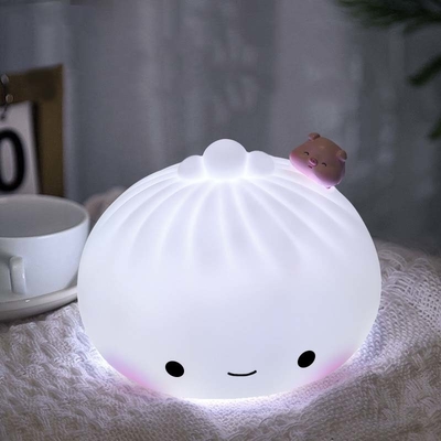 Schattige baby nachtlamp 7 kleuren zacht siliconen kinderlicht voor kinderen kamer decor met draagbare oplaadbare schattige nachtlamp