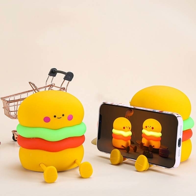 Nachtlicht voor kinderen schattig siliconen kinderkamer hamburgerlamp voor meisjes jongens schilderachtige slaapkamer nachtlicht timer naast lamp