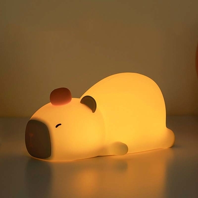 Capybara nachtlicht voor kinderen Dier Silicone nachtlamp USB oplaadbare touch control met dimmable timer bedlamp