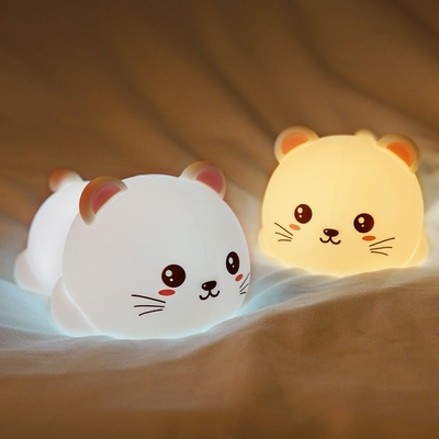 Nachtlicht voor kinderen schattig siliconen puppy nachtlicht met 2 niveaus van helderheid 7 kleuren kawaii touch lamp voor slaapkamer