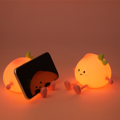 Leuk perziknachtlicht voor kinderen zacht siliconen slaaplamp met USB oplaadbare touch sensor nachtlichten voor kinderkamer