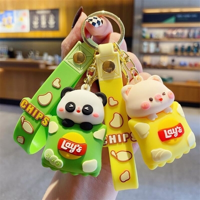 Goede prijs. Panda Custom Keychain Charms Voor Meisjes Kinderen, Rubber Animal Handtas Rugzak Charm Hanger online