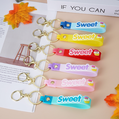 Silikon sleutelsleutelring Armband Sleutelhanger voor vrouwen Meisjes Armband Ronde Sleutelhanger