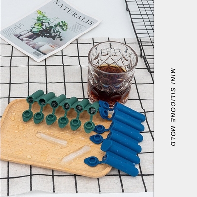 Makkelijk loslaten Blauwe siliconen mini ijsblokbakken 6 holtevormen voor het koelen Whisky Cocktail Stapelbare keuken accessoires