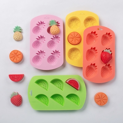 4 Pakket Fruit Shape Silicone Mold Ananas Citroen watermeloen aardbei Chocolade Koekbakvorm 3D Zomer Fruit Ice Mould Voor DIY Jelly Fondant Zeep Gummy Cake Cupcake Topper Decoratie