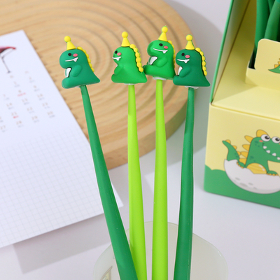Schattige Dinosaurus Zwarte inktpennen, Cartoon Fun Kawaii Writing Gel Pennen Voor Kinderen Kantoor schoolbenodigdheden, 16pcs Set (Schoon Dinosaurus)
