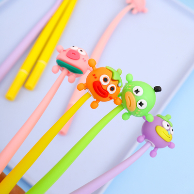 Gezellige nieuwheid gel inktpennen tekenfilm dier 0,5 mm zwarte inktpennen bulk voor kinderen kantoor schoolbenodigdheden kerstfeest cadeau