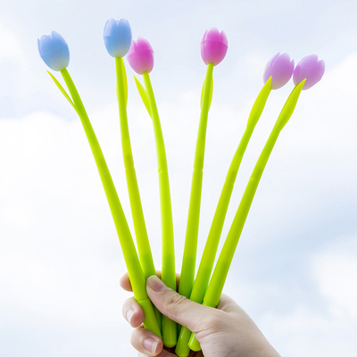Kleurveranderende bloemenpennen - Pakket van 30 kogelpennen Creatieve gel inkt Rollerball Pen Voor school Huis Office Stationery Store Kinderen Meisjes Geschenk, Zwart 0.38mm (Tulip)