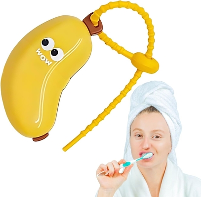 Bananenvormige tandenborsteldoos en siliconen tandpasta-reiscontainer set